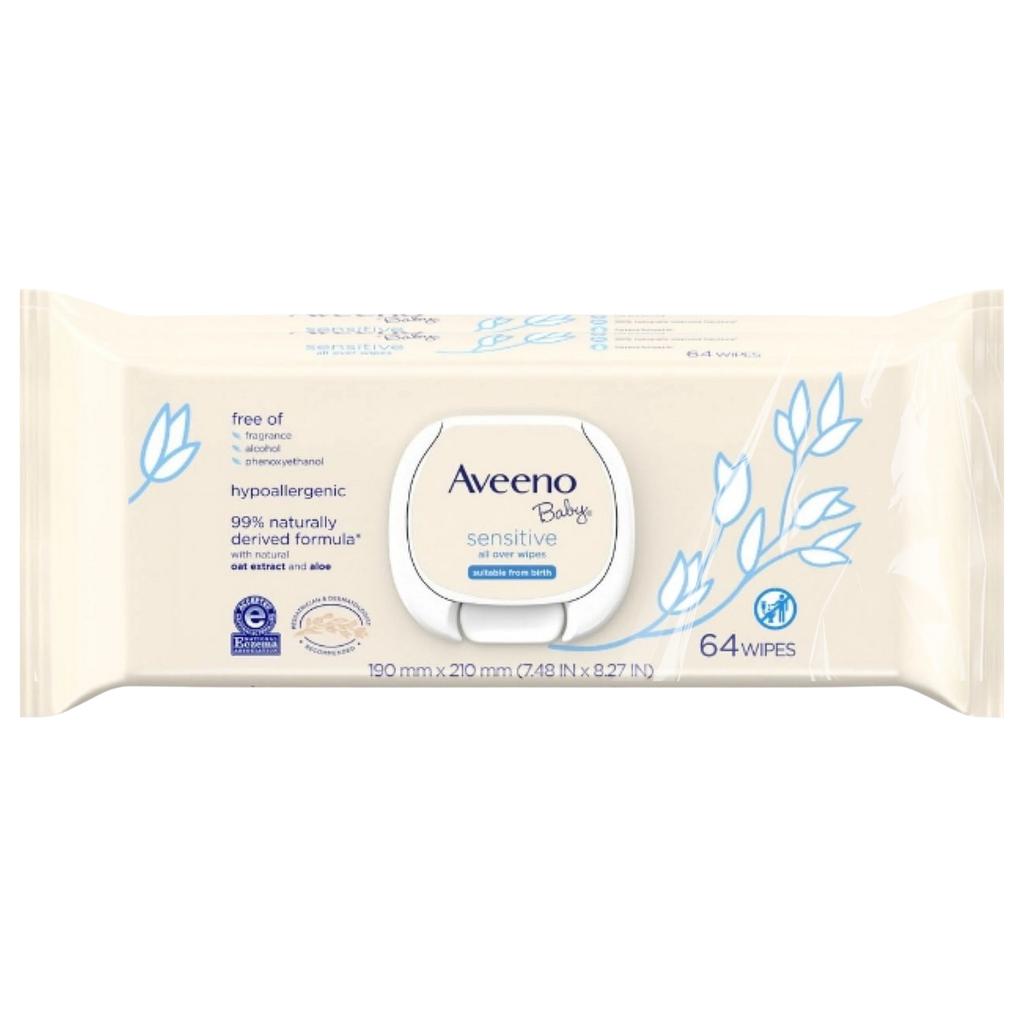 Aveeno Baby Wipes 3 Packs / 64 Units