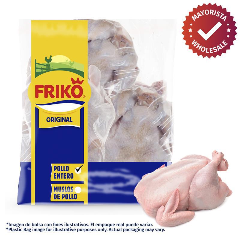 Friko Pollo Entero Fresco con Piel Bolsa x Kg