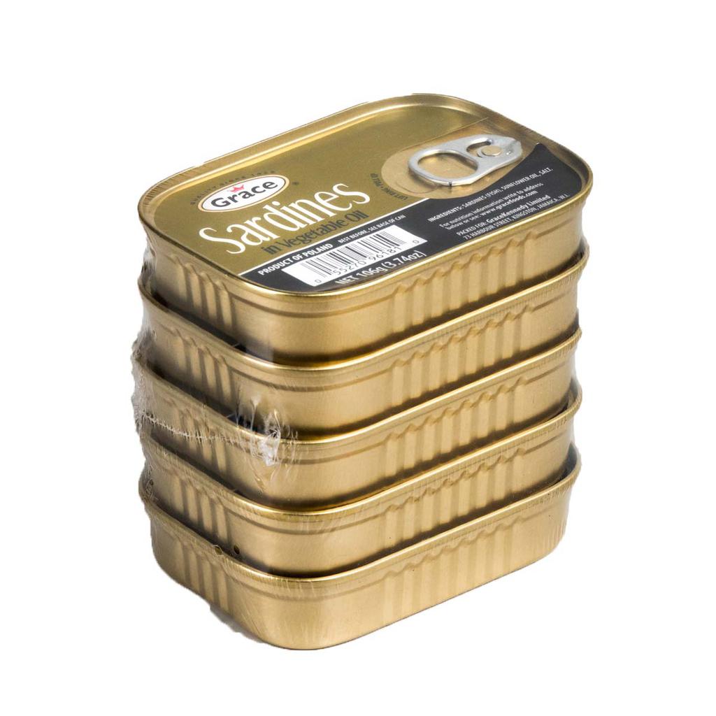 Grace  Sardines in Oil 5 Units / 106 g