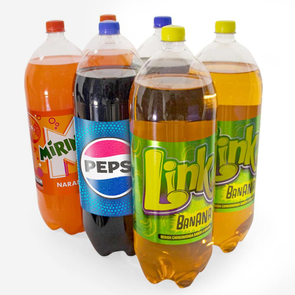 Pepsi, Mírinda de Naranja y Link de Banana Gaseosas Variadas 6 Unidades / 3 L