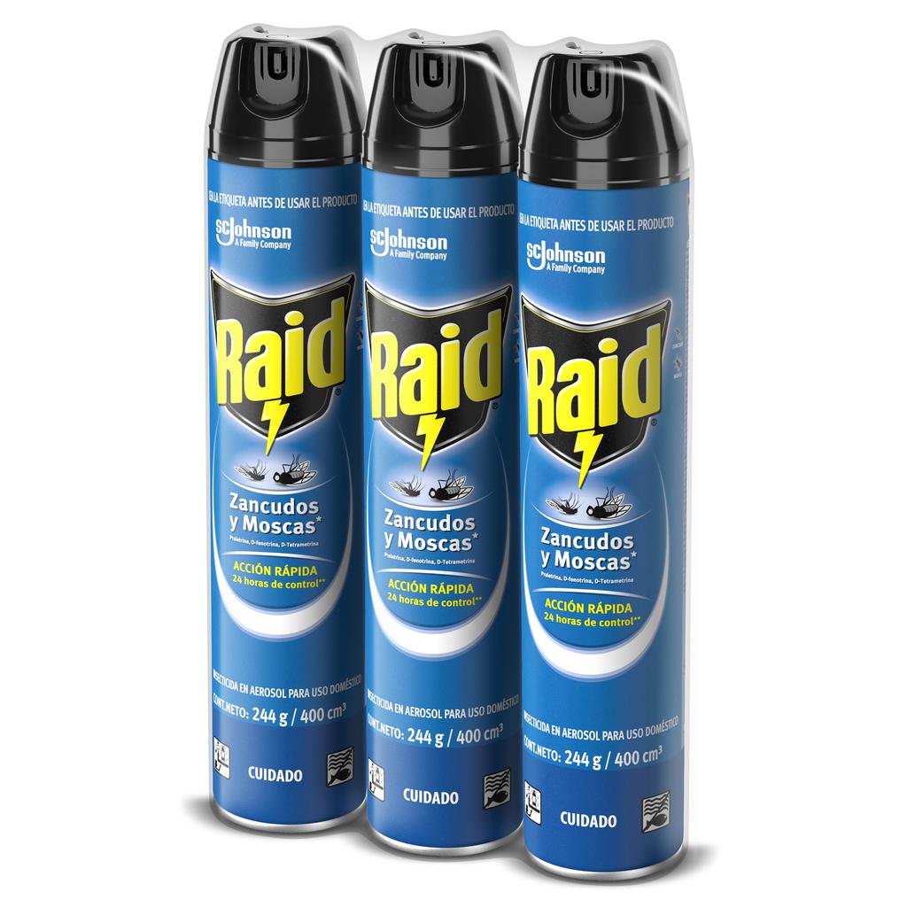 Raid Insecticide Eliminates Flying Insects 3 Units / 400 mL / 14