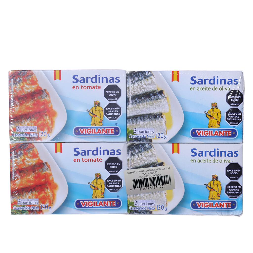 Vigilante Sardinas Surtidas 4 Unidades / 120 g / 4.2 oz