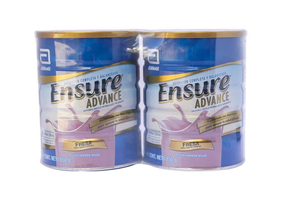 Ensure Advance Suplemento en Polvo Sabor Fresa 2 Unidades / 850 g / 30 oz