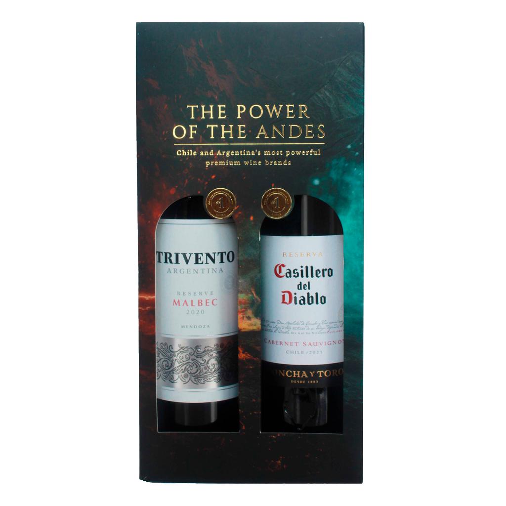 Casillero del Diablo Cabernet Sauvignon, Trivento Malbec Botellas de Vino Tinto 2 Unidades / 750 mL / 25.3 oz