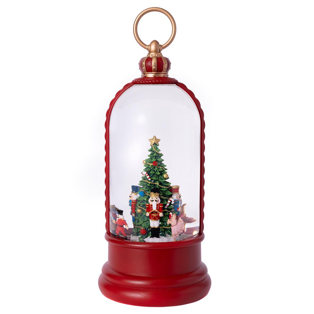 Member's Selection Farol Navideño con Efecto de Nieve y Luz LED 27.94 cm x 12.7 cm x 12.7 cm / 11" x 5" x 5"