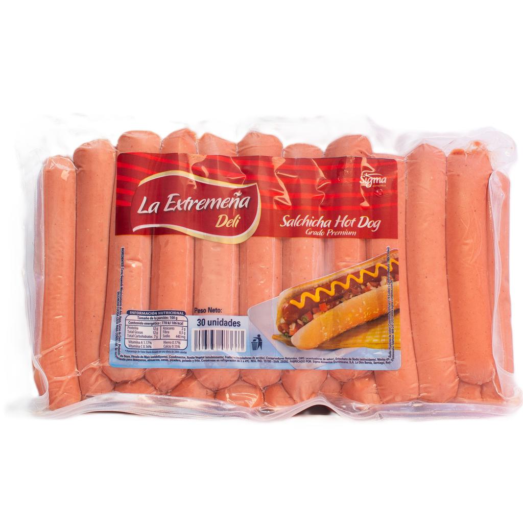 La Extremeña Salchicha Hot Dog 30 Unidades / 1.97 kg / 4.35 lb