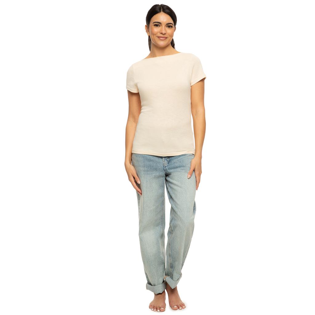 Jezebel Women's Short-Sleeve Boat Neck Blouse