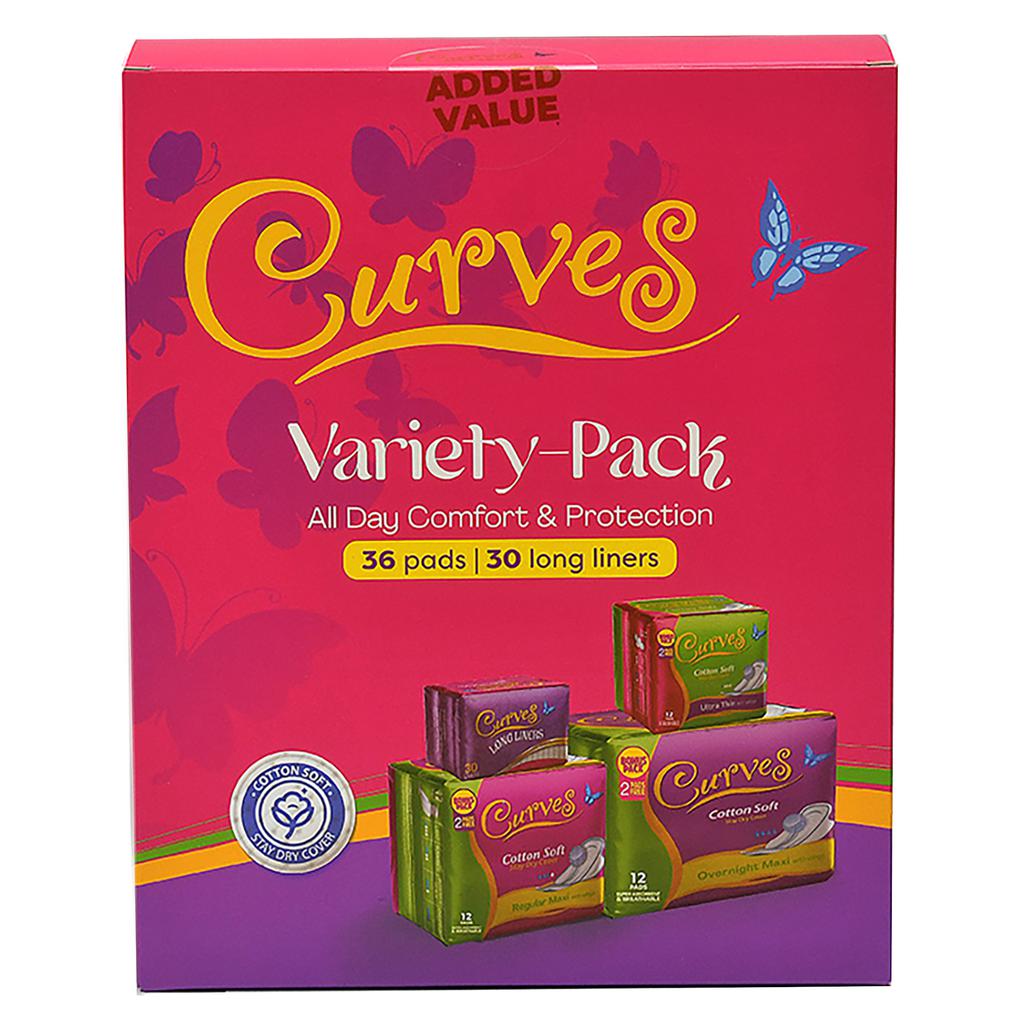 Curves Toallas y Protectores Super Absorbentes 66 Unidades