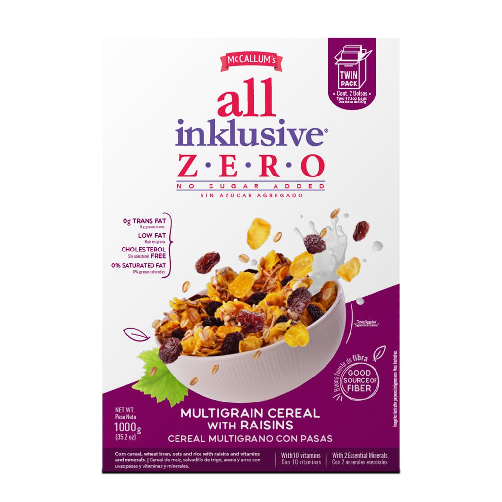 All Inklusive Cereal Multigrano con Pasas Sin Azúcar Añadido 1 kg / 35.2 oz