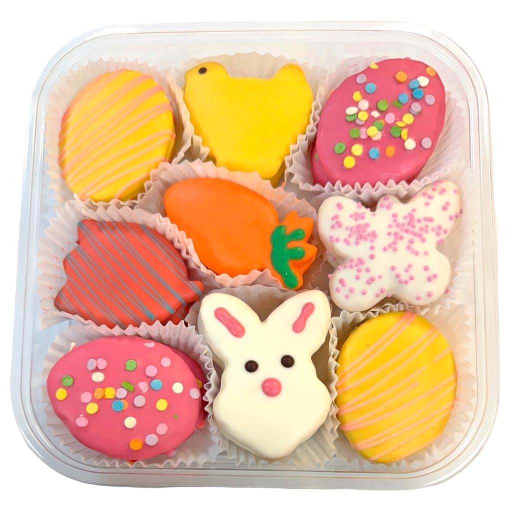 Bombolo Biscotti Baked Cookies Decorated for Easter with Assorted Designs