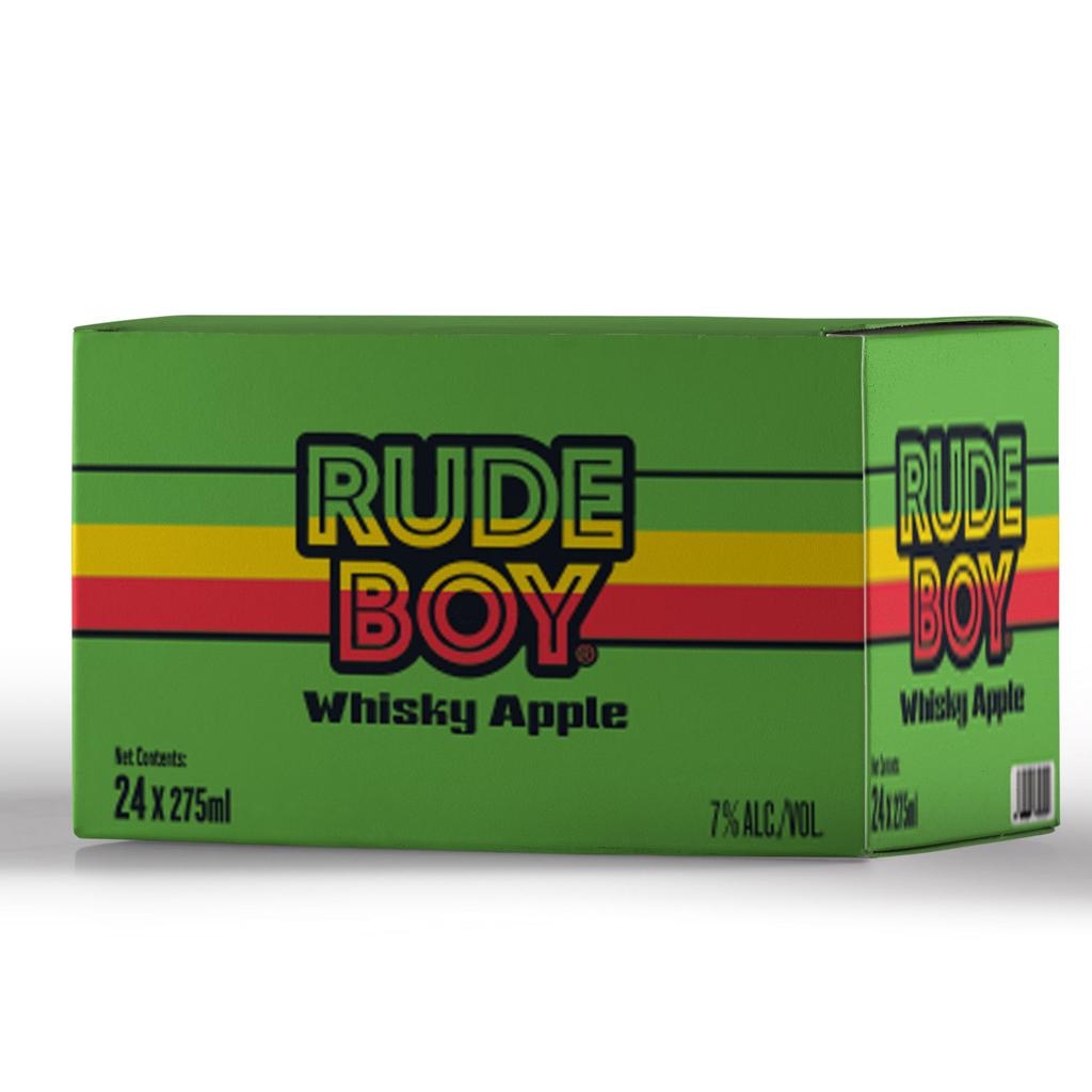 Rude Boy Green Apple Whisky Flavor Herbal Alcoholic Drink 24 Units / 275 mL / 9.3 oz