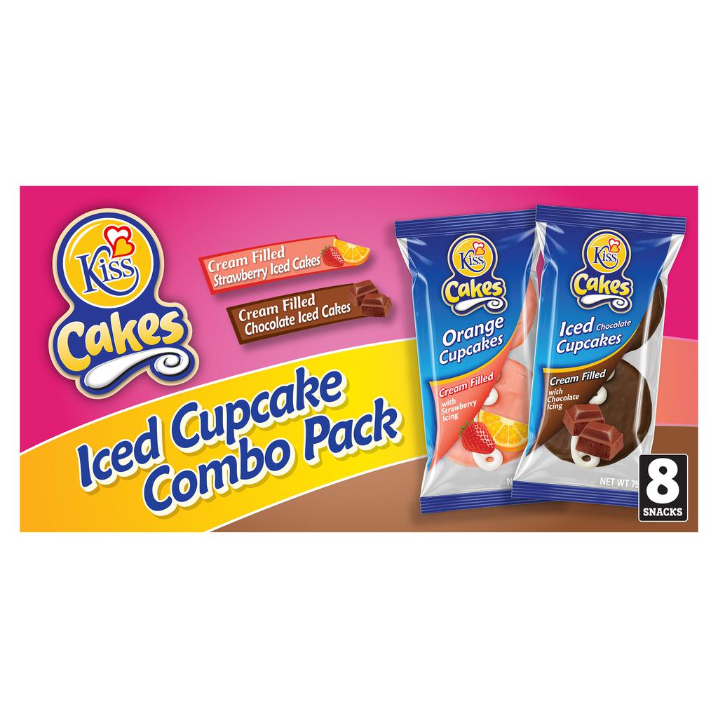 Kiss Assorted Flavor Glazed Cream-Filled Pastries 8 Units