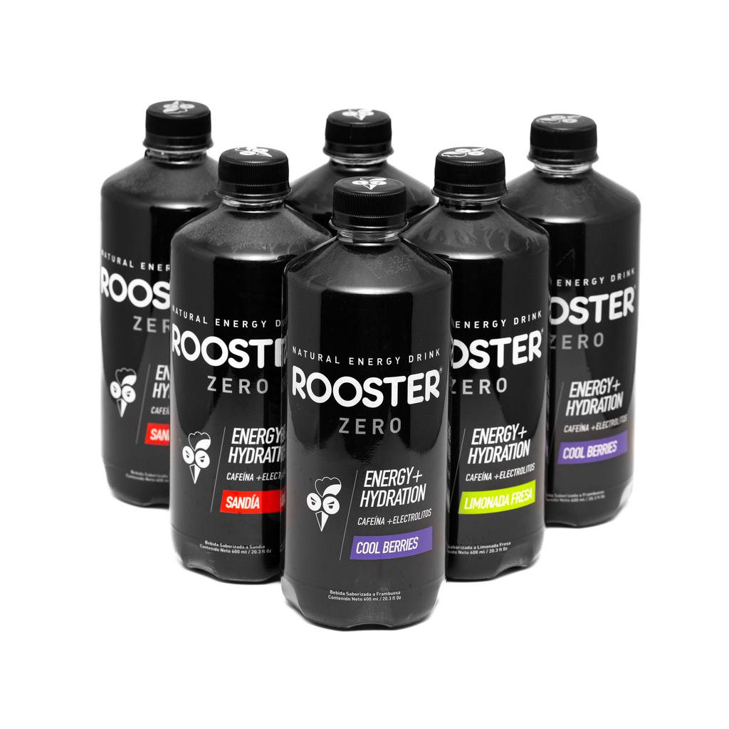 Rooster Bebida Energética Surtida con Cafeína y Electrolitos 6 Unidades / 600 mL / 20.3 oz