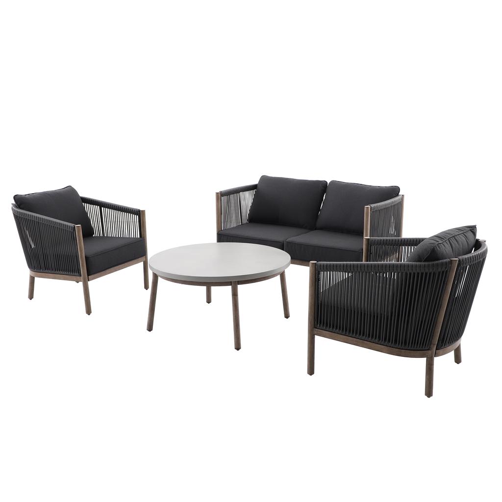 Yotrio Outdoor Steel Patio Set 4 Pieces