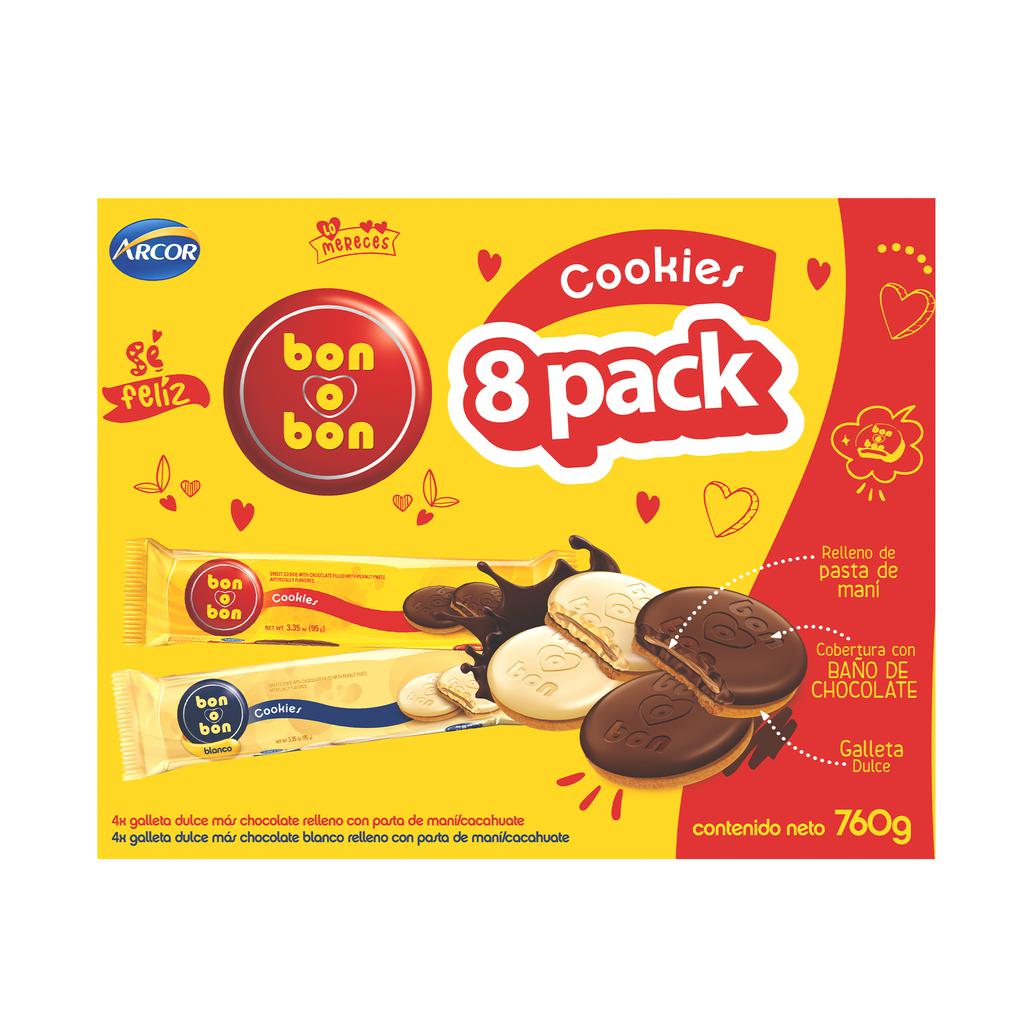 Arcor Bon o Bon Assorted Flavor Cookies 8 Units / 95 g