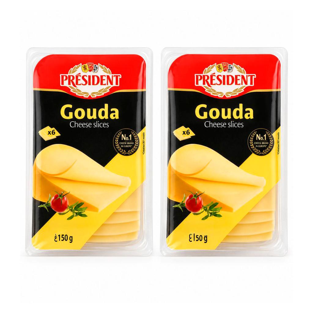 Président Gouda Cheese Slices 2 Unitis / 150 g / 5.2 oz