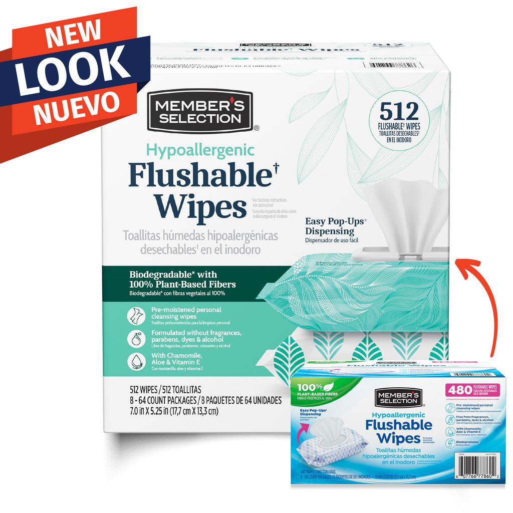 Hypoallergenic Disposable Wet Wipes 8 Packs / 64 Units