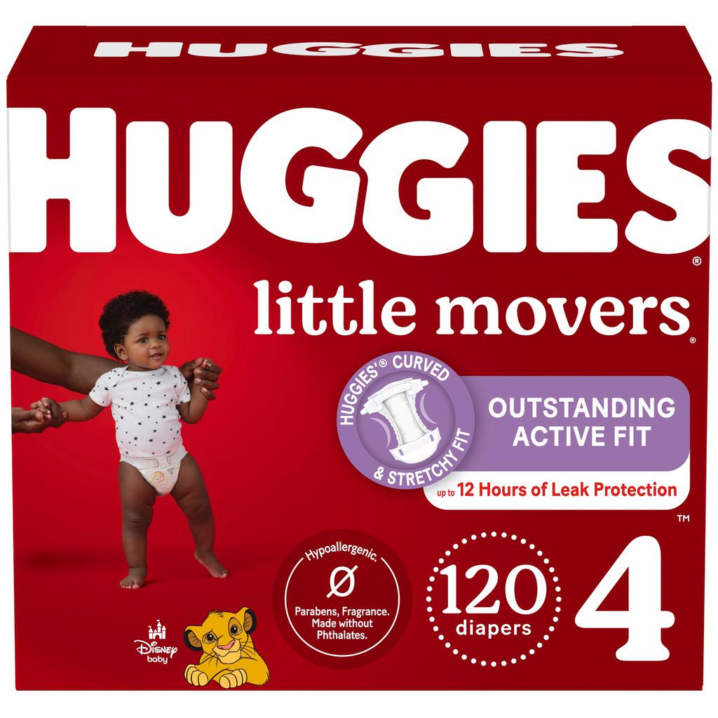 Huggies Little Movers Pañales para Bebé Paso 4 / 120 Unidades