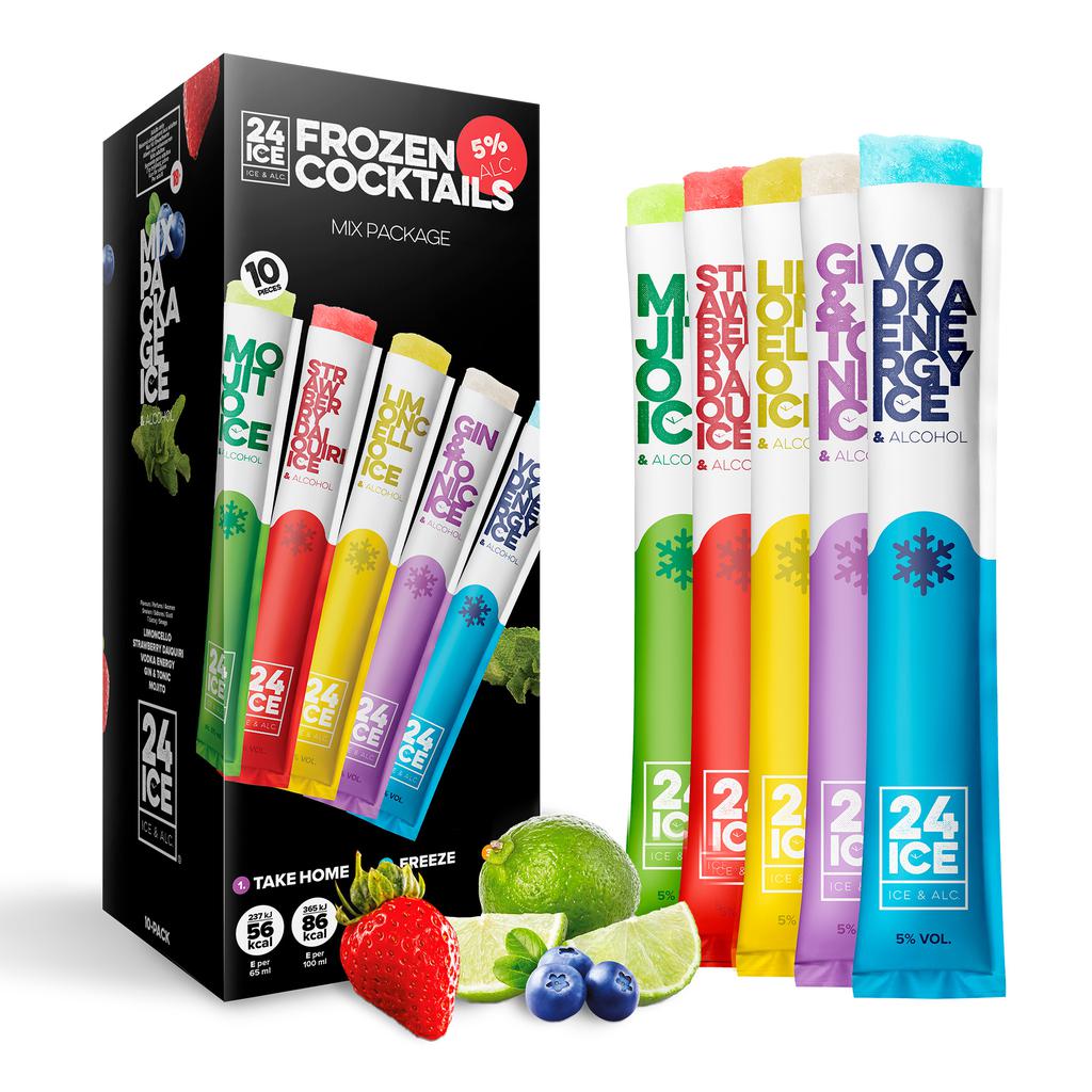 24 ICE Frozen Cocktails Assorted Flavors 10 Units /