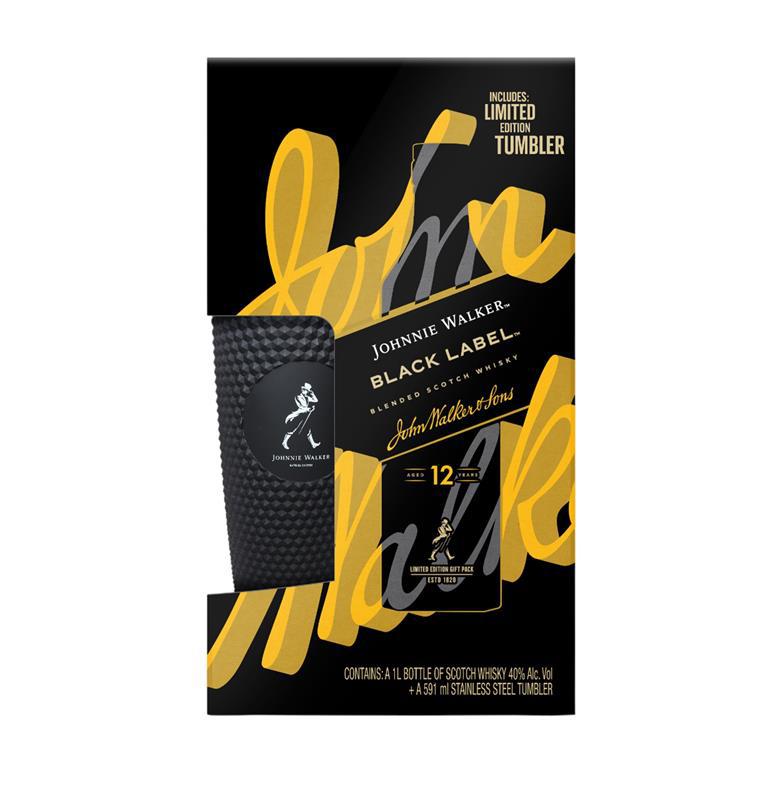 Johnnie Walker Black Label 12 Años Whisky Escocés Mezclado 1 L + 1