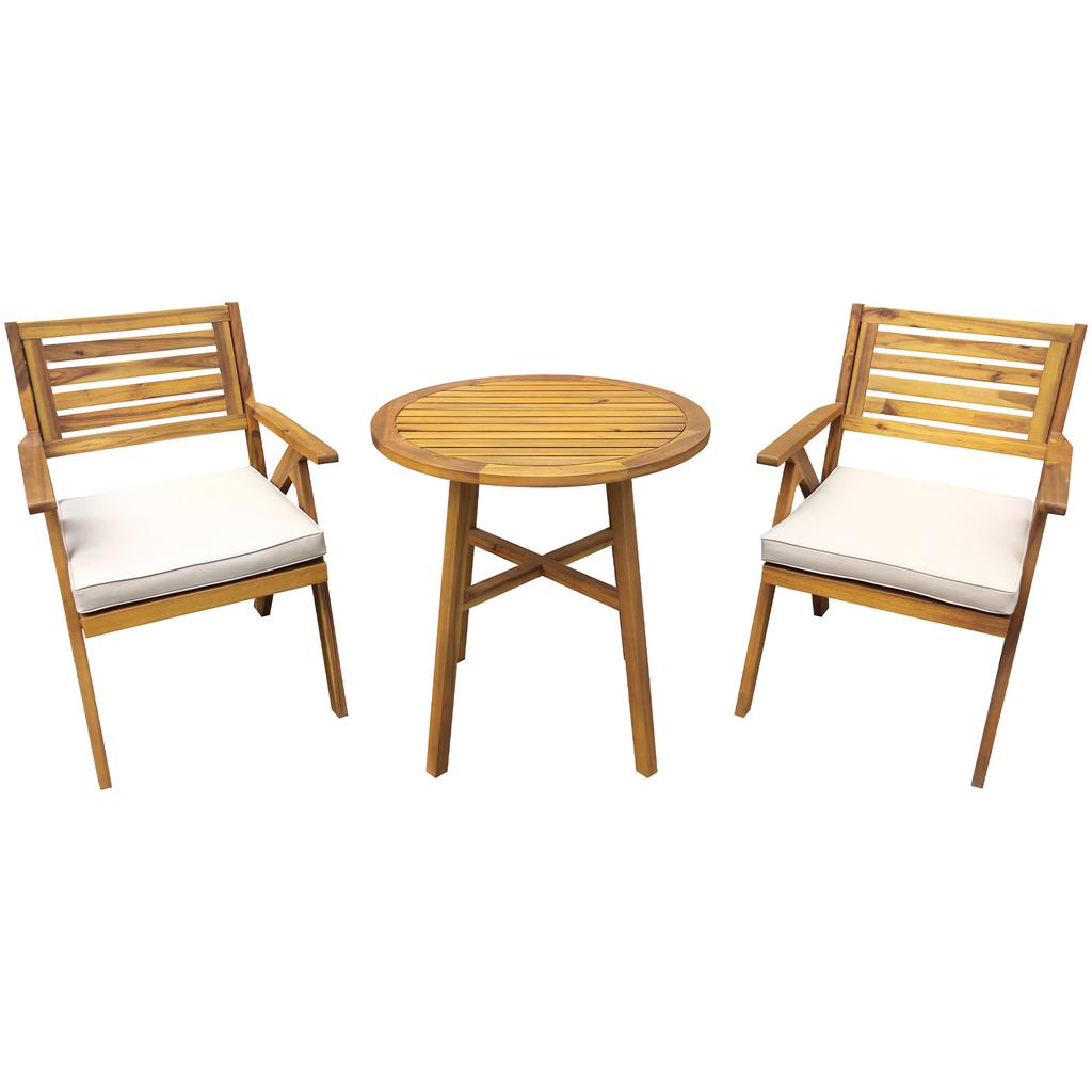 Prestige Acacia Bistro Table and Chair Set 3 Pieces