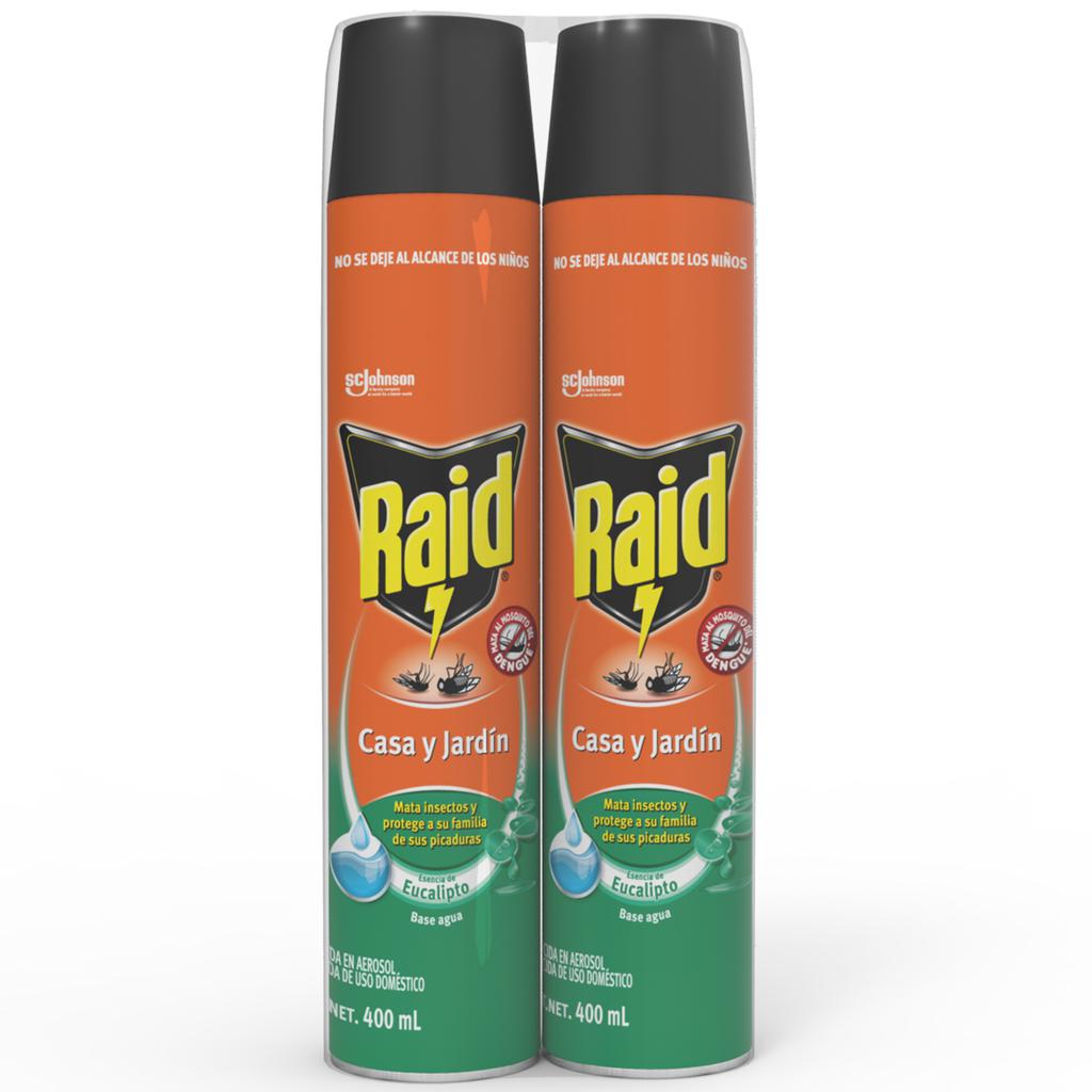 Raid Casa Jardin Eucalipto 2 Unidades / 400 mL / 13.5 oz Control