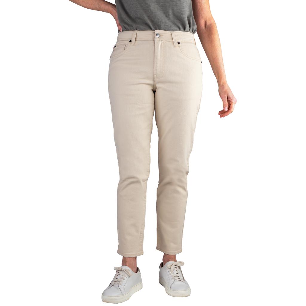Tailor Vintage Ivory Stretch Fabric Jeans with 5 Pockets for Women