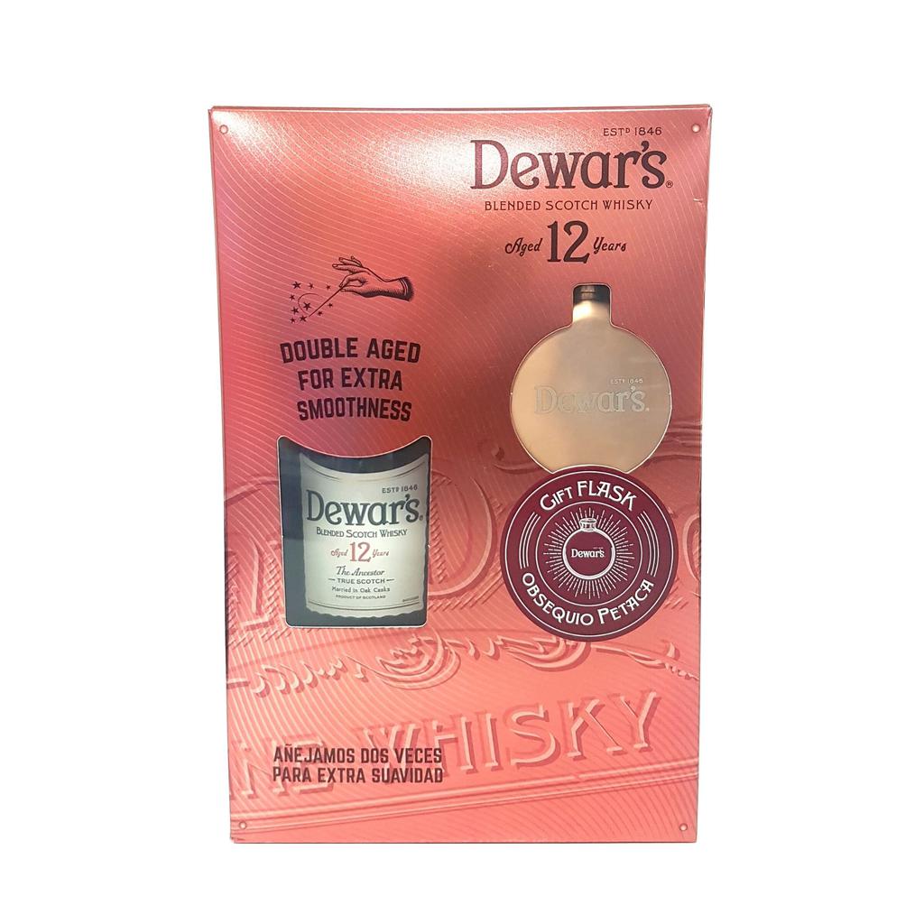 Dewar's Gift Pack Scotch Whiskey 12 Years 750 mL + Flask