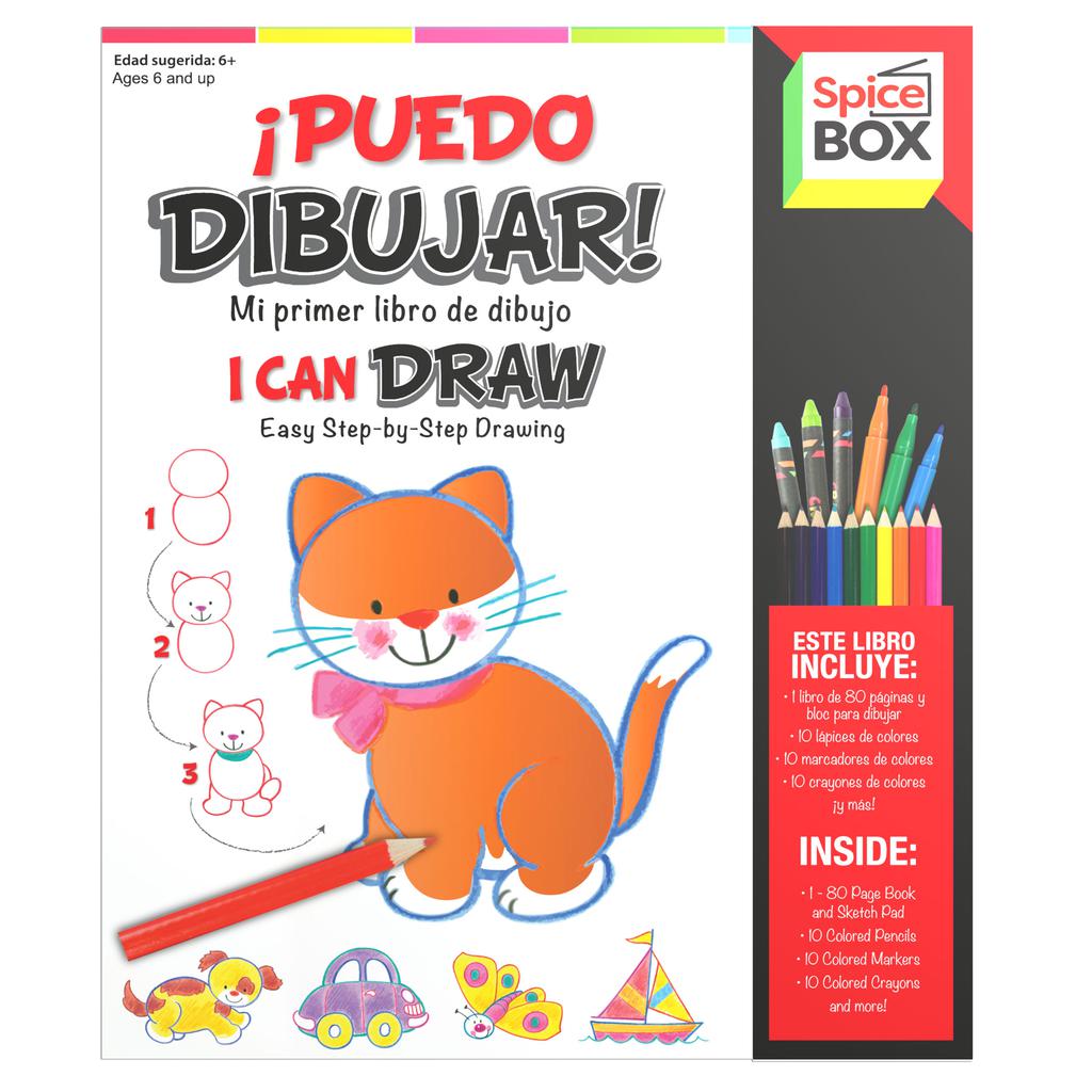 SpiceBOX Kit de Libros para Aprender y Dibujar 37 Piezas