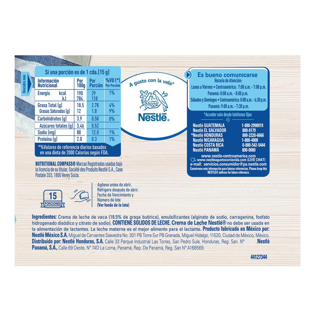Nestlé Crema de Leche 3 Unidades / 225 g / 8 oz Crema batida