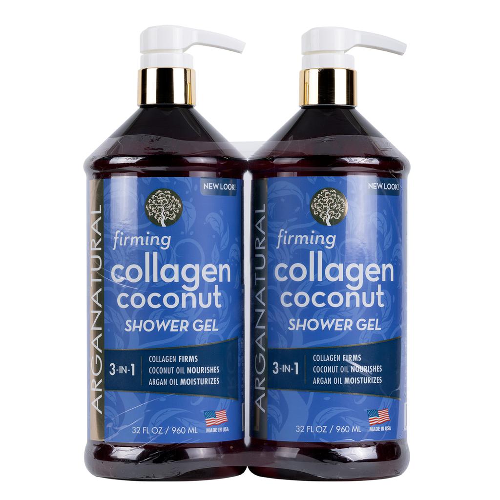 Arganatural Gel de Ducha Reafirmante de Coco con Colágeno 2 Unidades / 960 mL / 32 oz