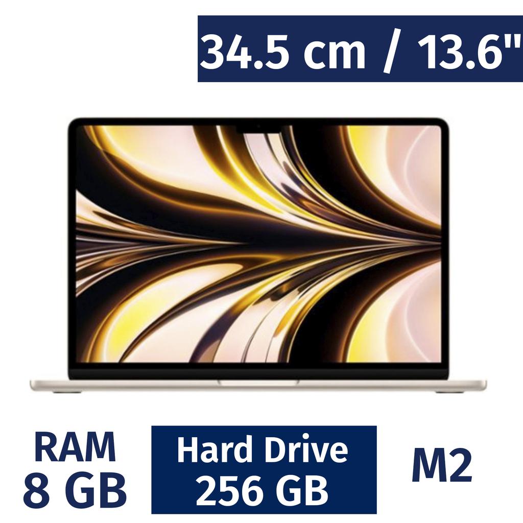 Apple 34.54 cm / 13.6" MacBook Air M2 Chip Laptop 8 Gigabytes / 256 Gigabytes MLY13LL/A