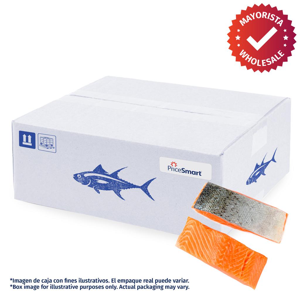 Camanchaca Frozen Salmon Portions Skin On Without Scales Case 4.5 kg / 10 lb