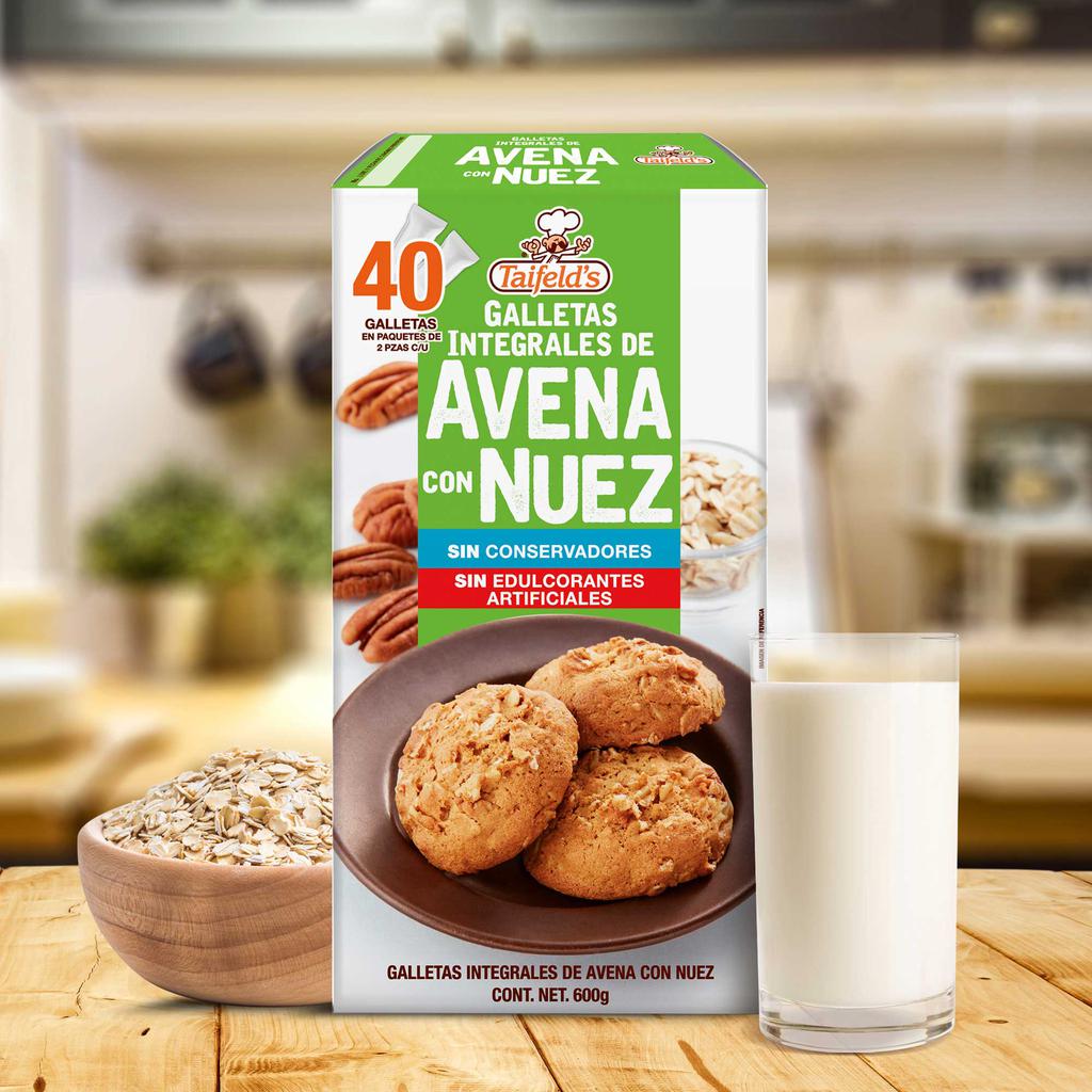 Taifeld's Galletas Avena con Nuez 40 Unidades / 15 g / 0.53 oz