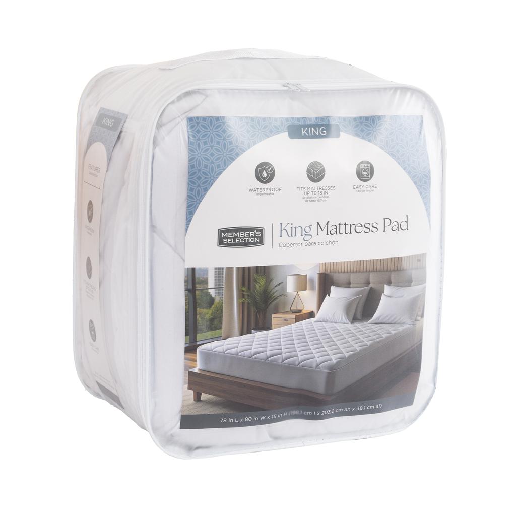 Member's Selection Waterproof Mattress Pad King 198 cm x 203.2 cm x 38 cm / 78" x 80" x 15"