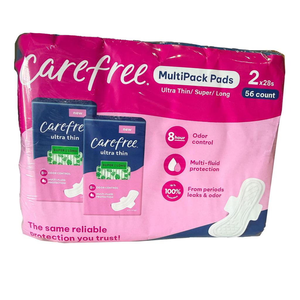 Carefree Ultra Thin Super Long Feminine Pads 56 Units