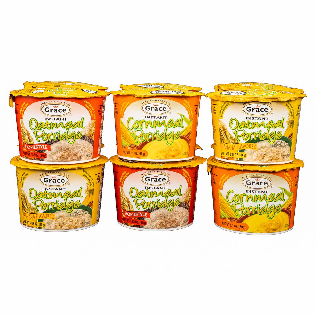 Grace Assorted Instant Porridge Individual Cups 12 Units