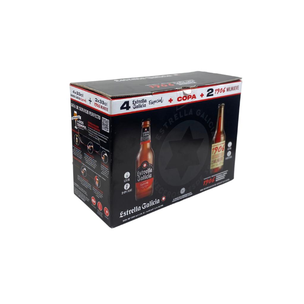 Estrella Galicia Mix de Cervezas Premium 6 Unidades / 330 mL + 1 Copa