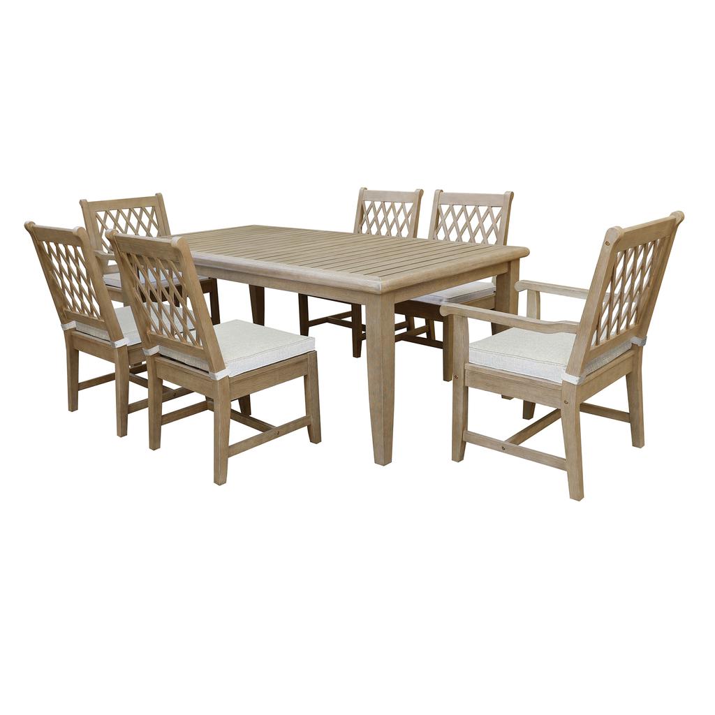 Eucalyptus Wood Outdoor Dining Set 7 Pieces