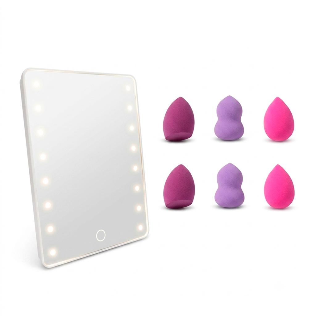 Danielle Creations Set con Espejo LED y Accesorios de Maquillaje 7 Piezas