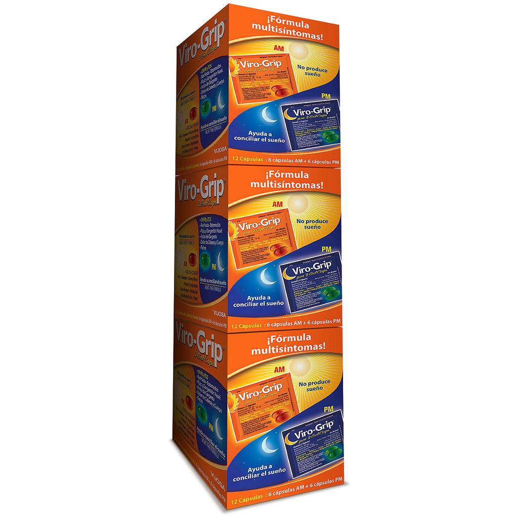 Viro Grip Gel Capsulas Antigripal 3 Cajas / 6 Unidades