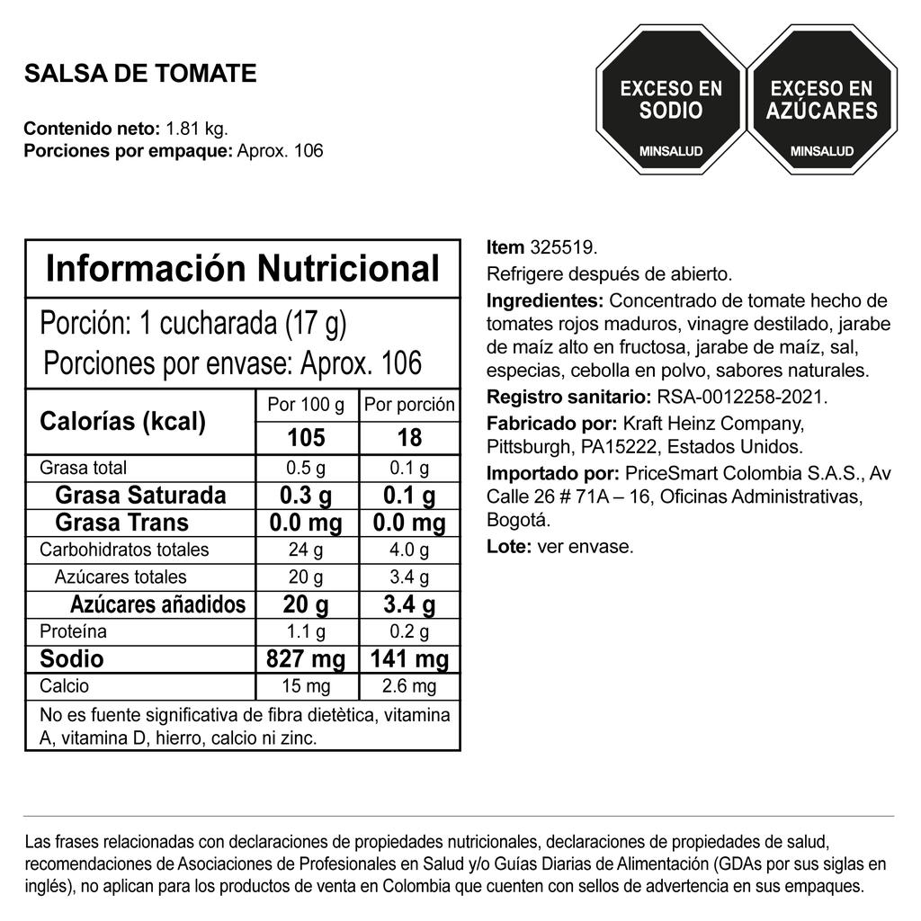 Heinz Ketchup 1.81 kg / 64 oz Sauces | PriceSmart | Colombia, image size:1024x1024