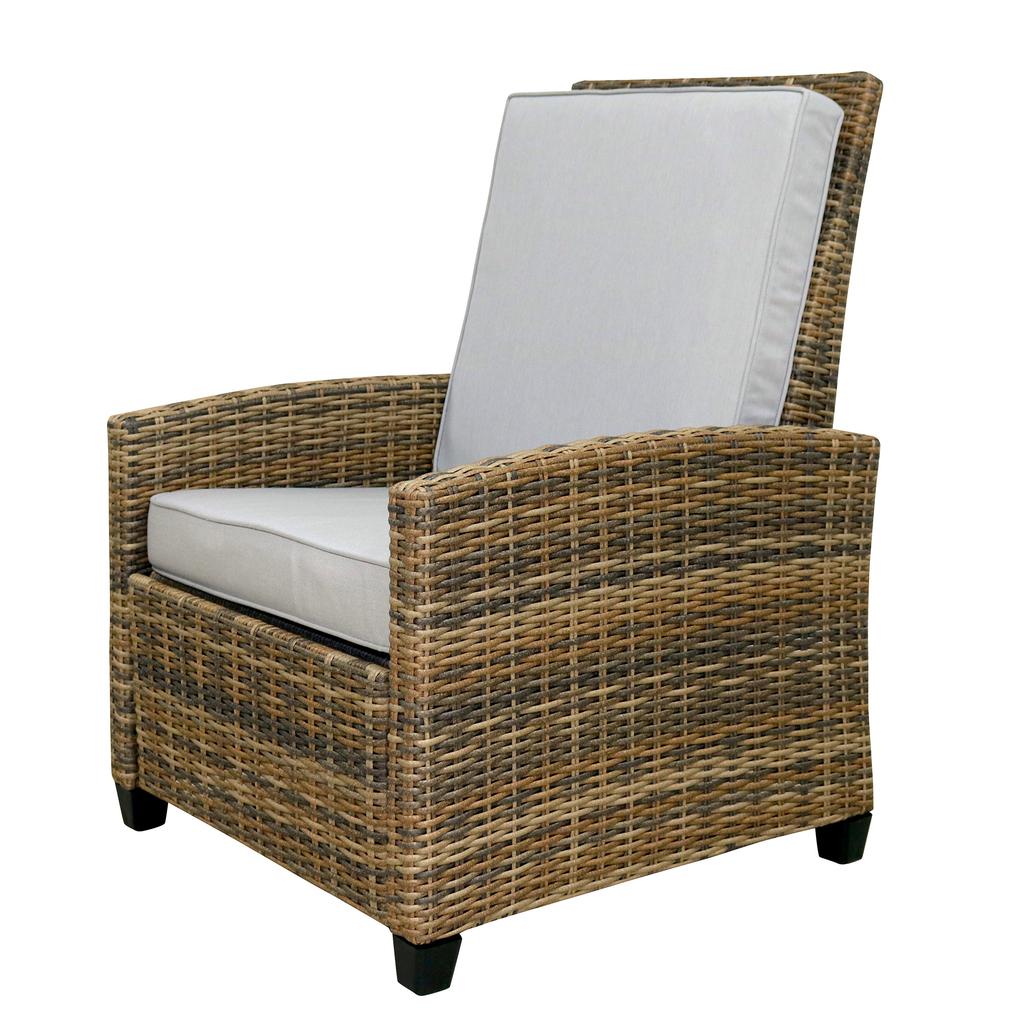 Member's Selection Silla Reclinable con Estructura de Acero y Tejido de Mimbre Sintético 74.98 cm x 87 cm x 98 cm / 29.52" x 34.25" x 38.58"