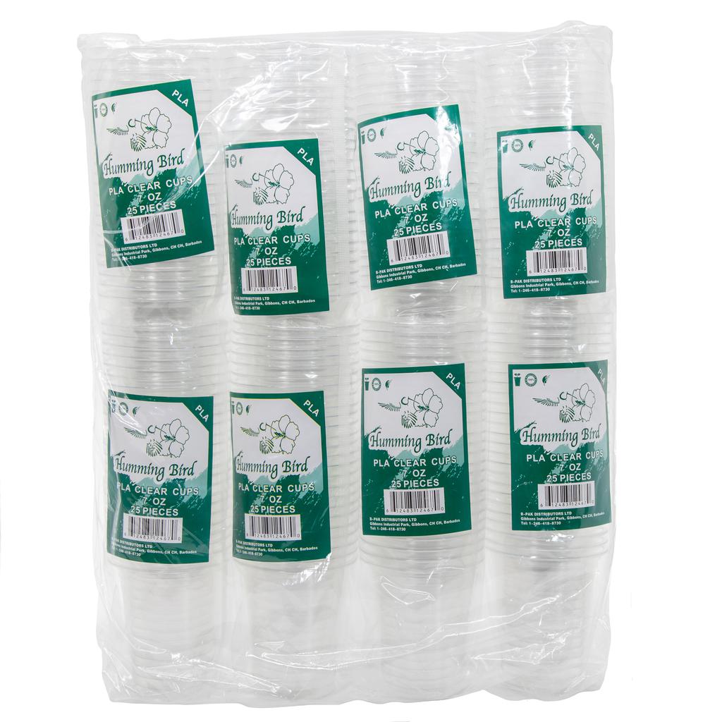 Humming Bird PLA Transparent Cups 200 Units / 7 oz