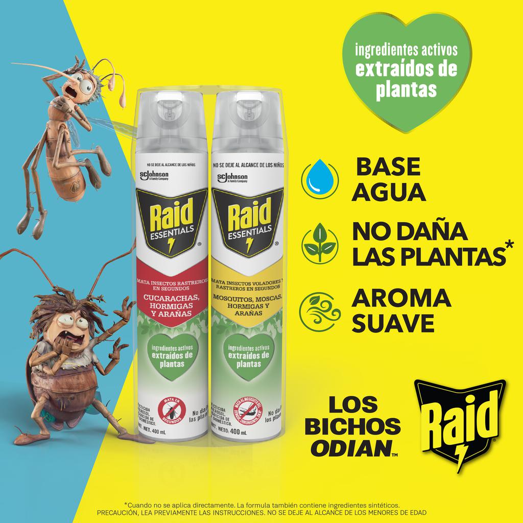 Raid Essentials Elimina Insectos Surtidos 2 Unidades / 400 mL