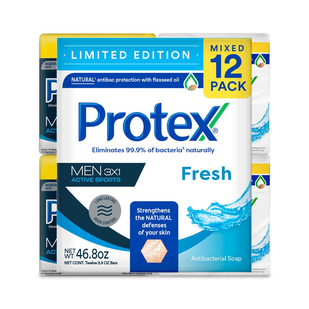 Protex Antibacterial Bar Soap Men Sport And Fresh 12 Units / 110 G / 3.9 Oz