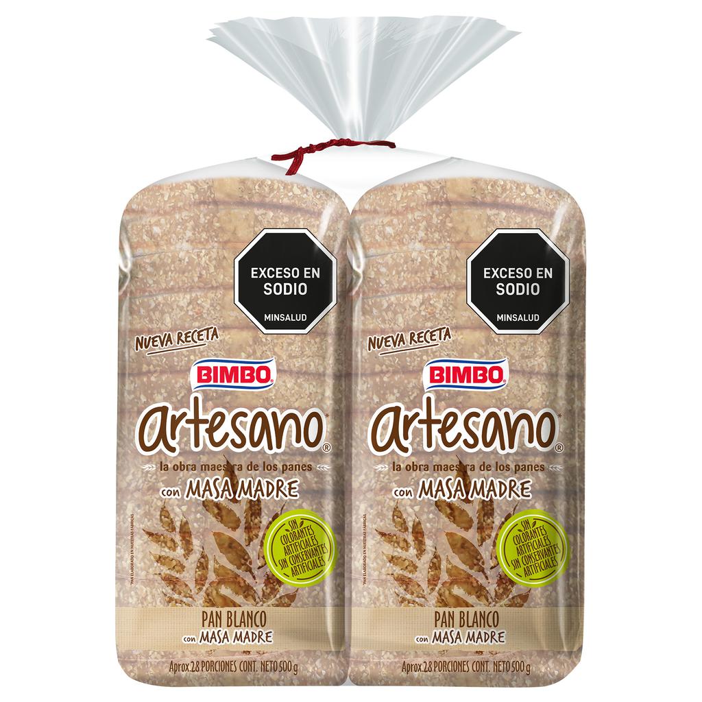 Bimbo Pan Tajado Artesano con Masa Madre 2 Unidades / 500 g
