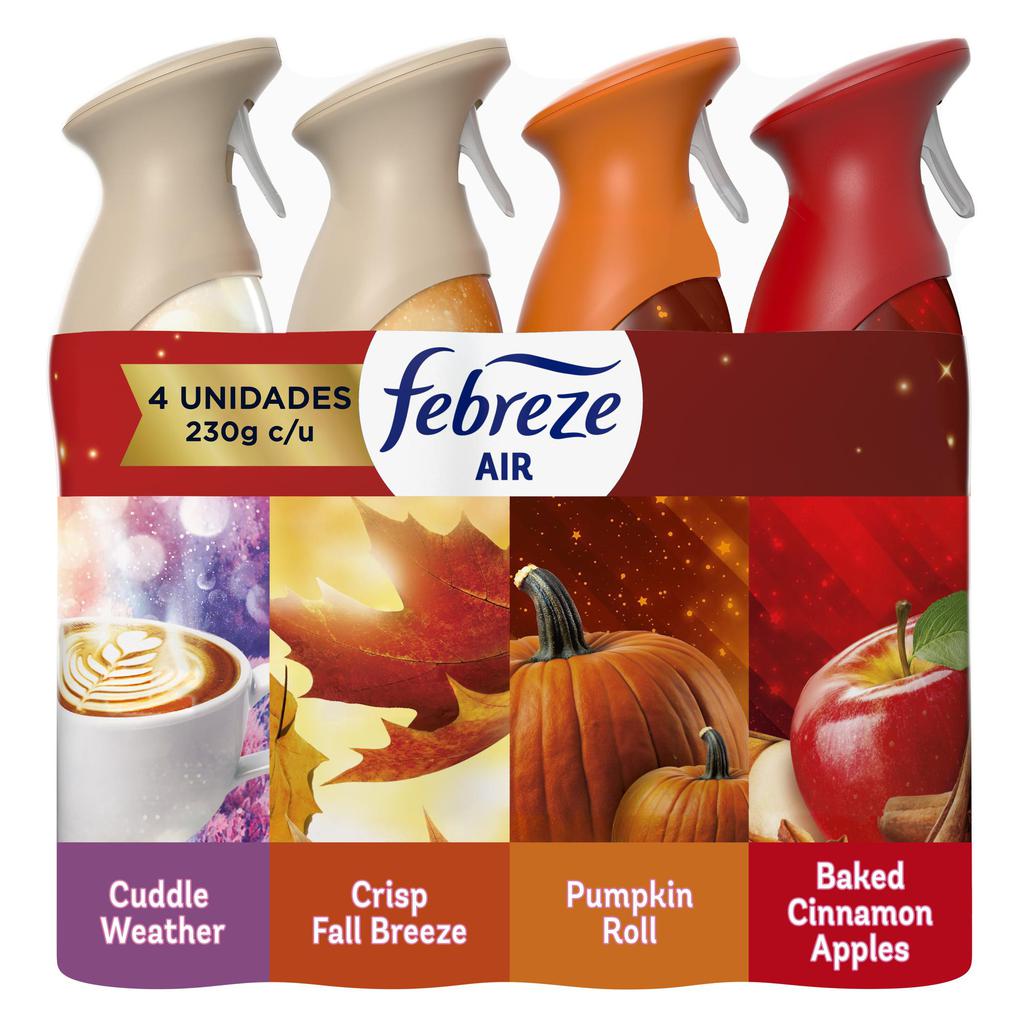 Febreze Ambientador en Spray Air Effects Fragancias de Temporada 4 Unidades / 230 g / 8.1 oz
