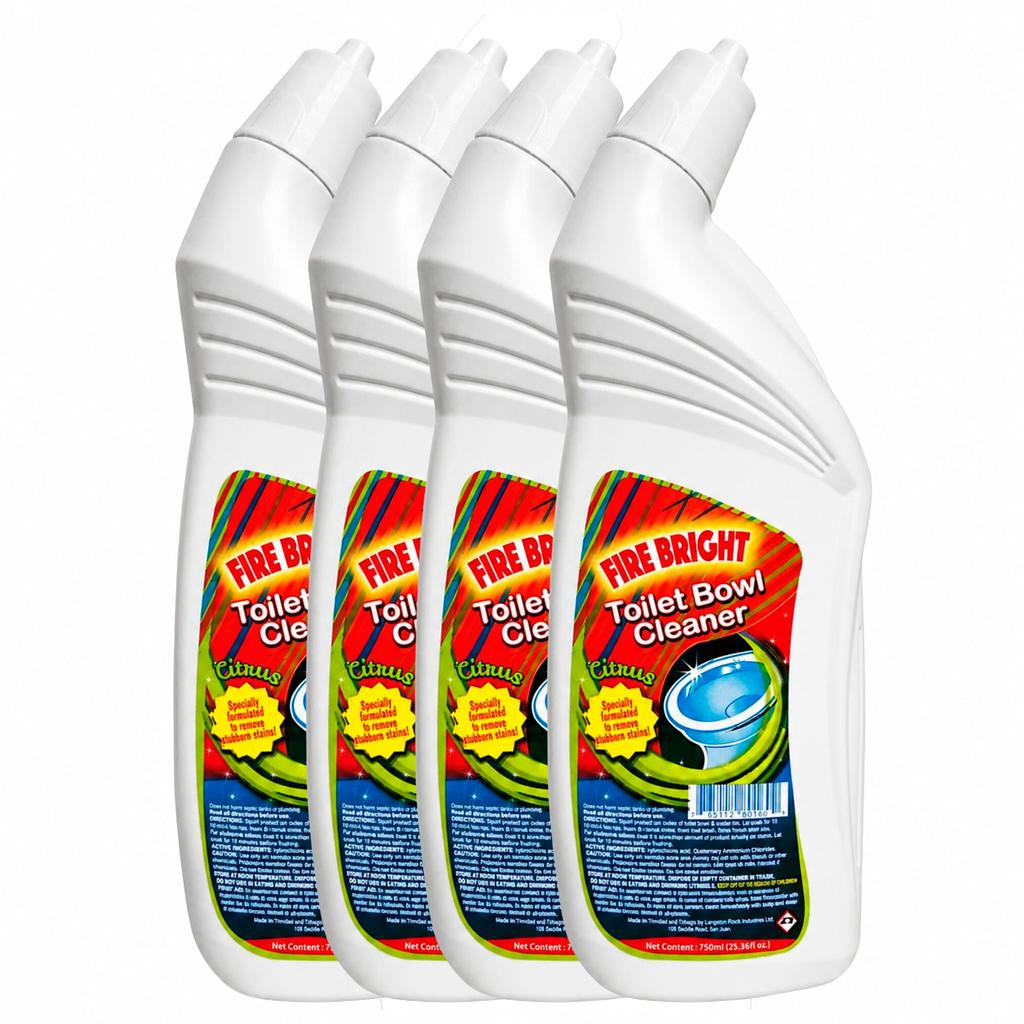 Fire Bright Citrus Fragrance Toilet Cleaner 4 Units / 750 mL / 25.36 oz