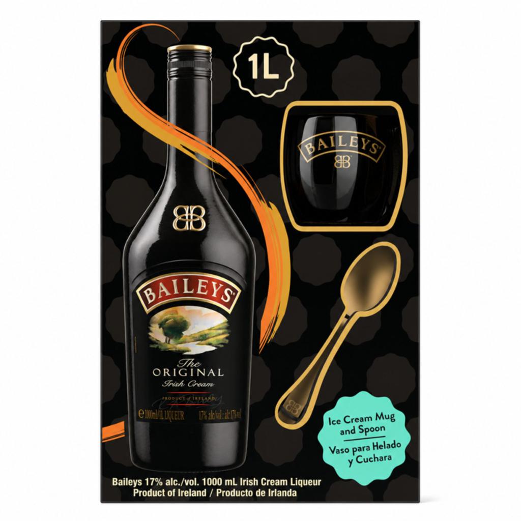 Baileys Original Irish Cream Licor de Crema Irlandesa 1 L + Vaso y Cuchara